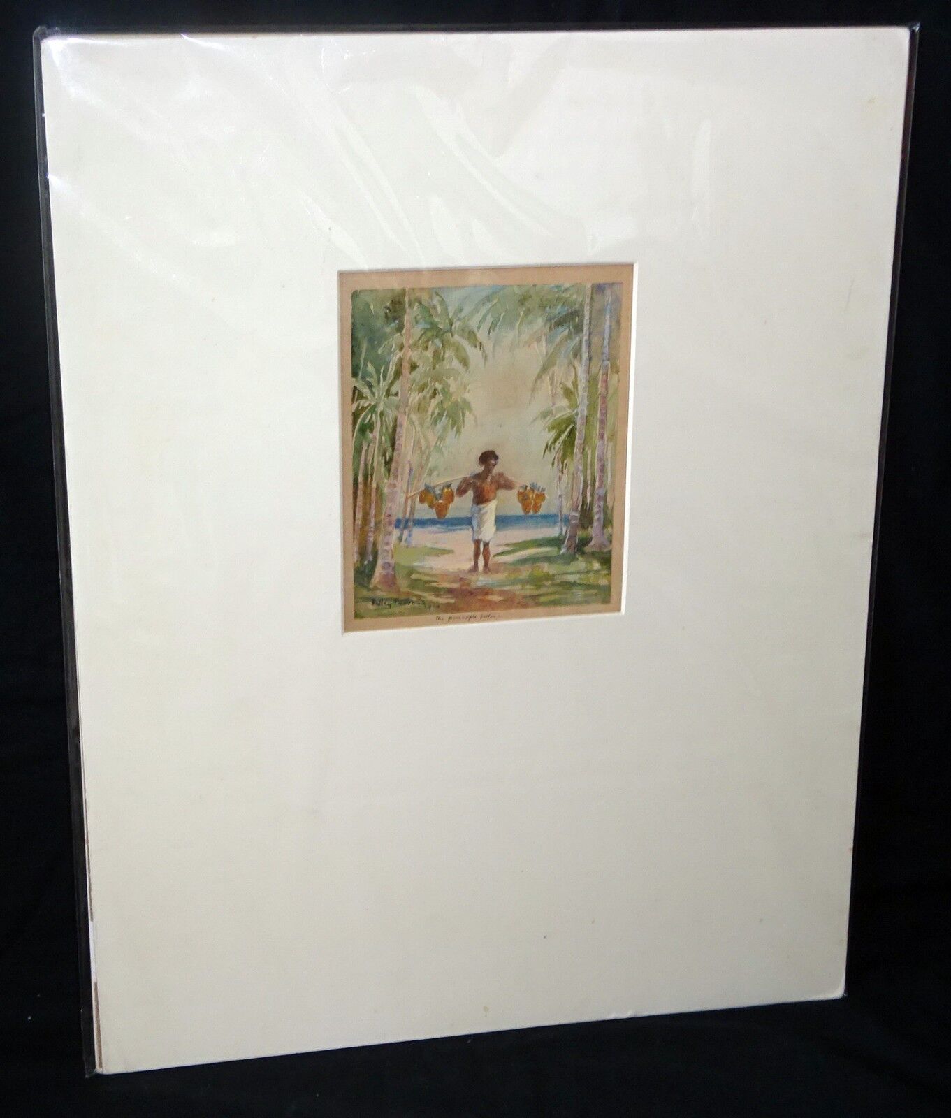 1930 Australia WC Painting "Pinapple Seller" by Hedley Parsons (1870-1960) (New)