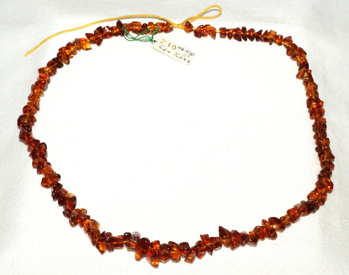 Vintage Japanese Golden Topaz Chip Bead Necklace (InS)L6