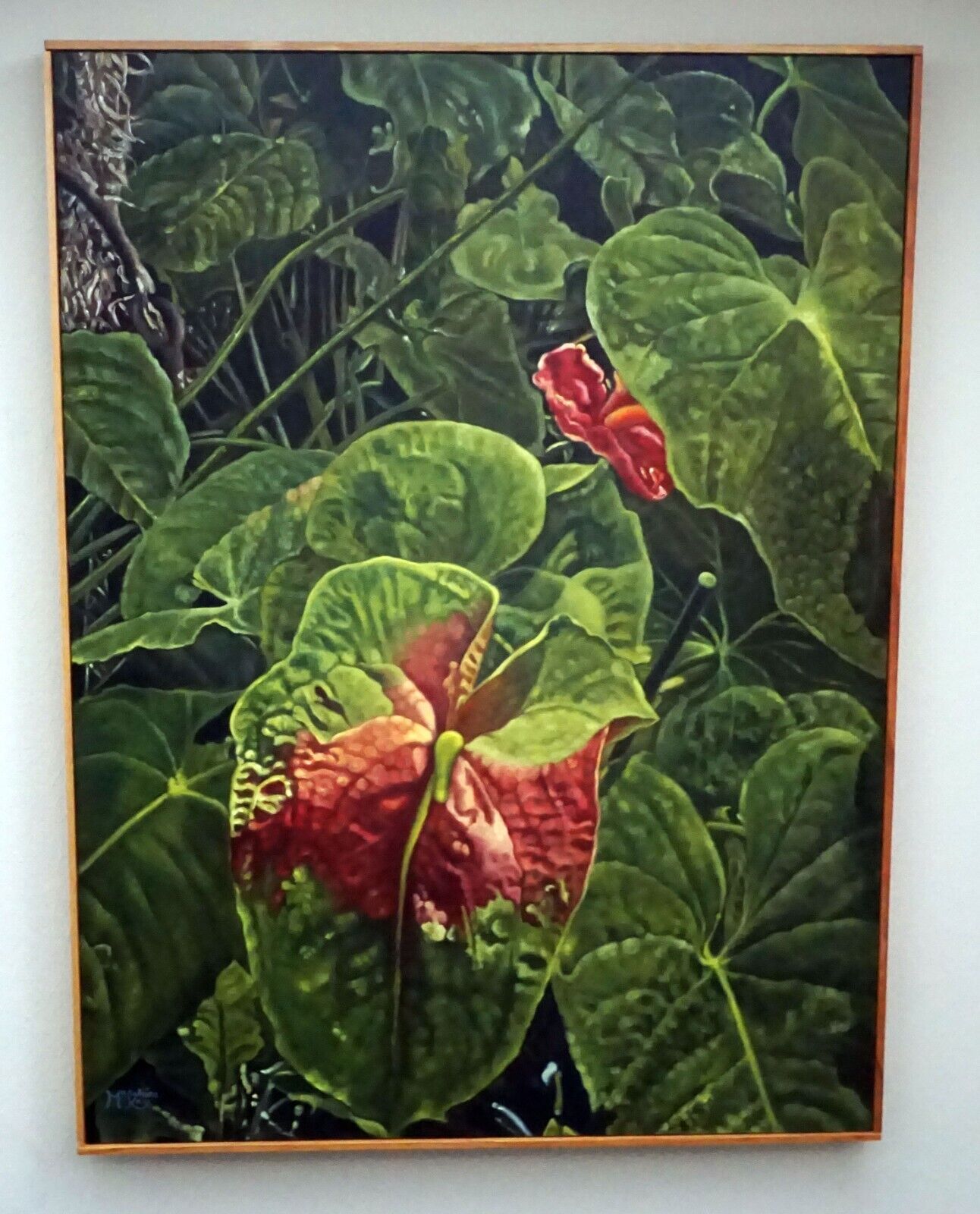 Hawaii Classic Realism Style Oil Painting Anthurium Obake Madeleine McKay (McM)