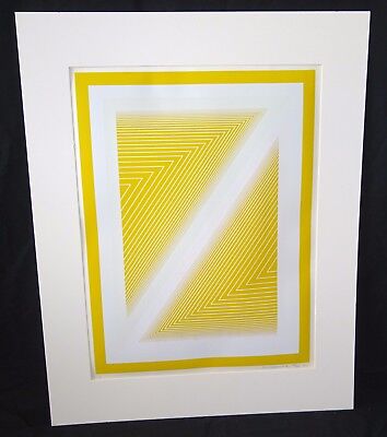 1972 New York Print 140/200 "Yellow Opt Art" by Richard Anuszkiewicz (Mim)