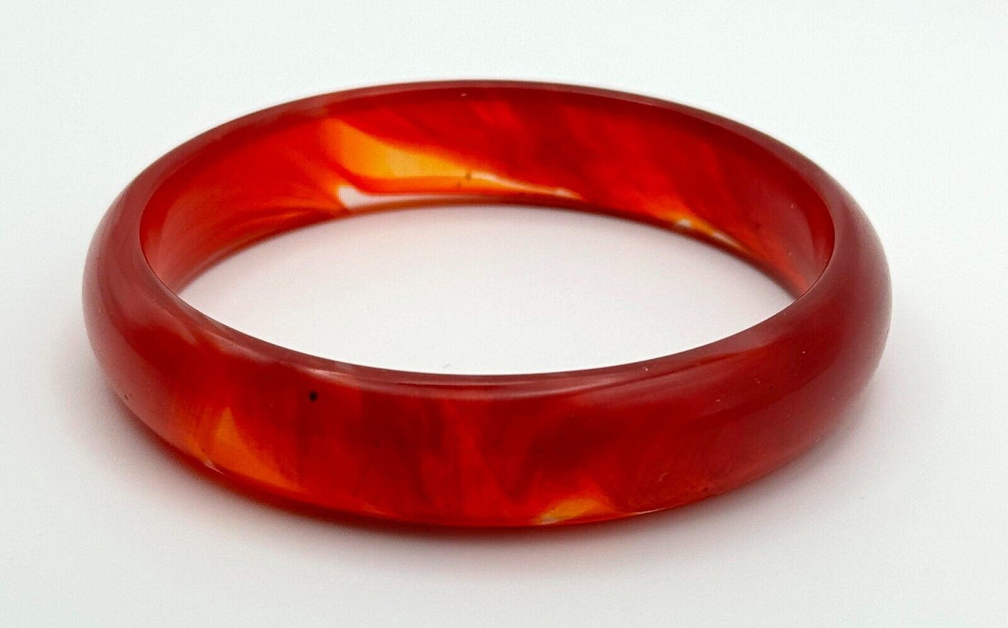 Vintage Red Agate Bangle Bracelet 14mm (1450)