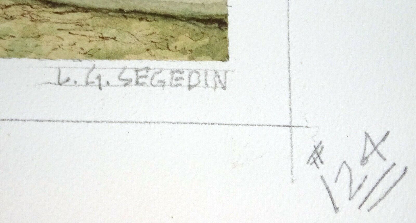 Hawaii Watercolor Painting The Squall & Beached Outrigger by by L. Segedin #124