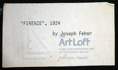 1924 HUNGARY WC PAINTING "FIRENCE - FLORENCE ALLEY" by JOSEPH FEHER (***)