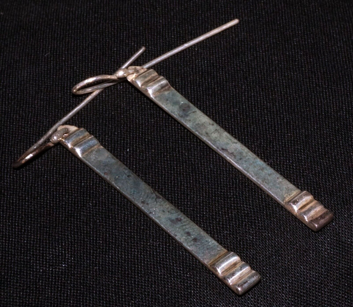 Vintage Hawaii Sterling Silver Hammered Earrings by Stephen Geritz (WoJ)