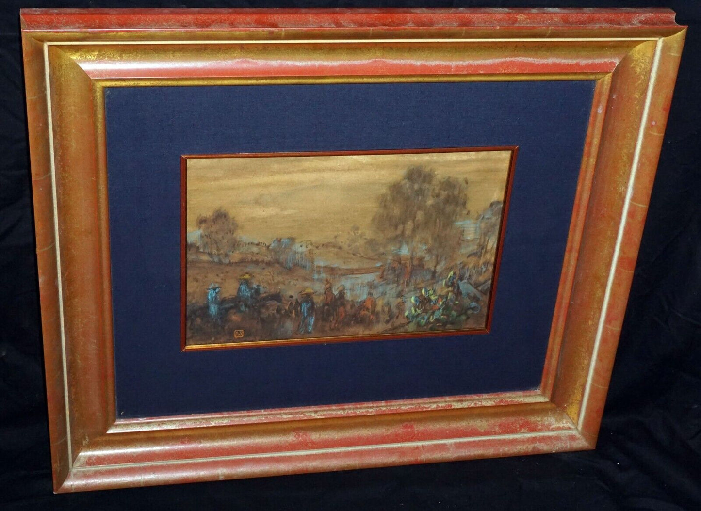 1920s Hawaii WC & Pastel Painting Riding to Kula Maui by Charles Bartlett (LLA)