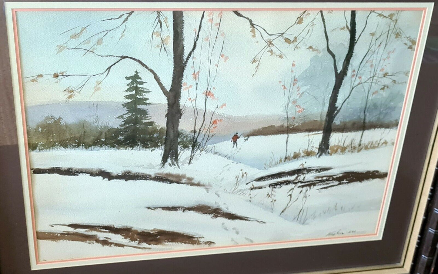 '80sUS Watercolor Painting Vermont Hunter Charles Ross Kinghan (1895-1984)(KiA)