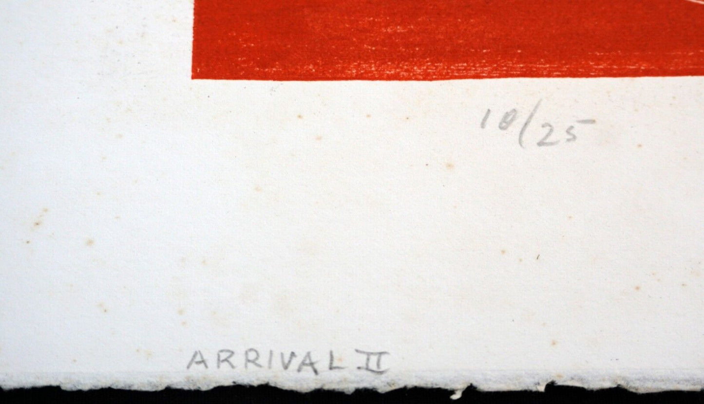 86 Washington DC Block Print 10/25 Arrival II by Jacob Kainen (1909-2001)(Mod)