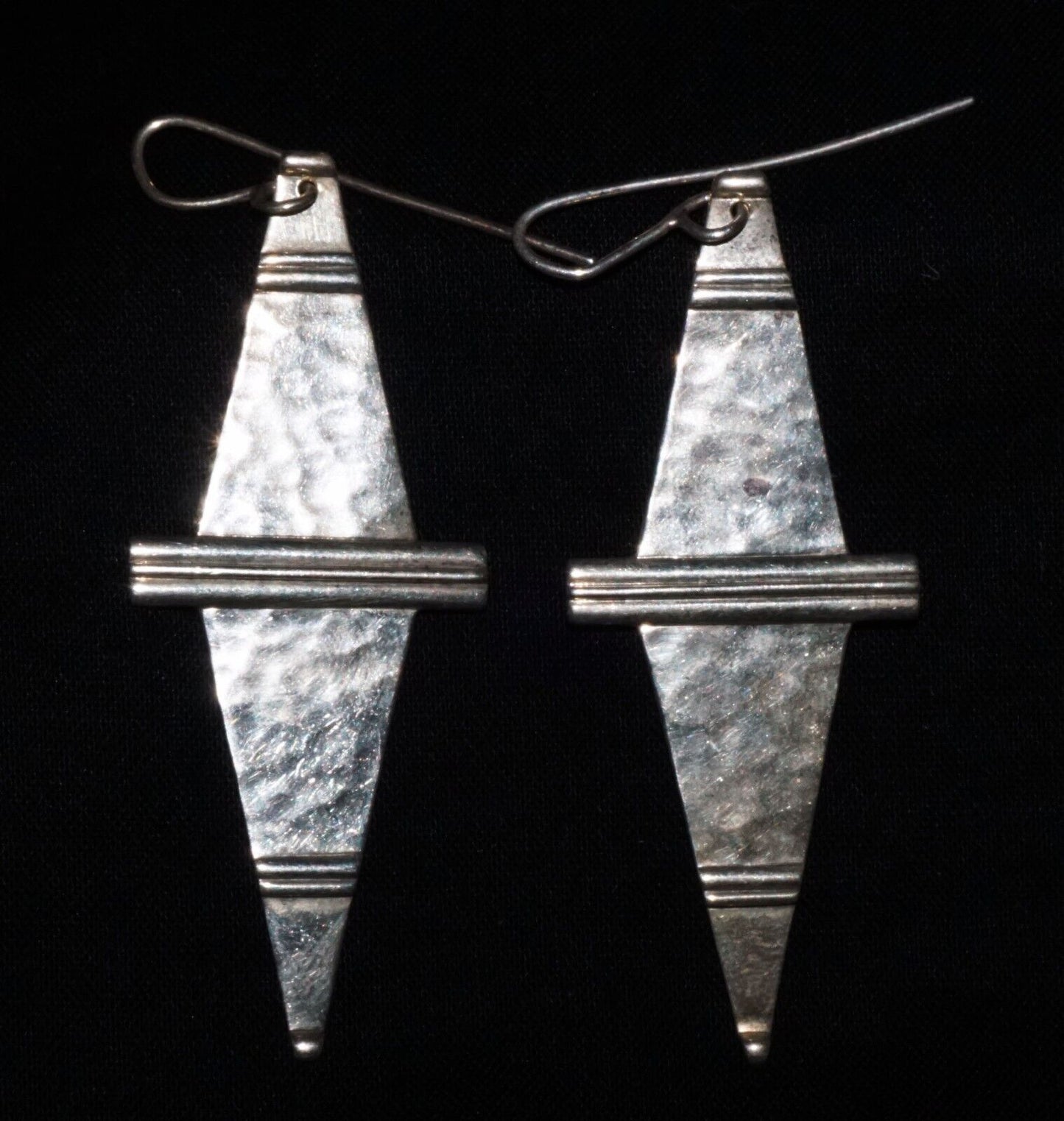 Hawaii Modernist Diamond Shaped Sterling Silver Earrings Stephen Geritz (WoJ)
