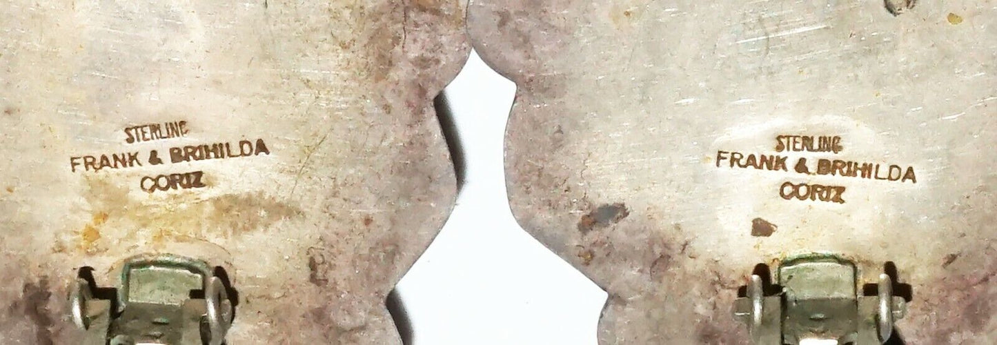 S.W. Navajo Sterling Silver & Onyx Earrings by Frank & Brihilda Coriz (WMH)21-1