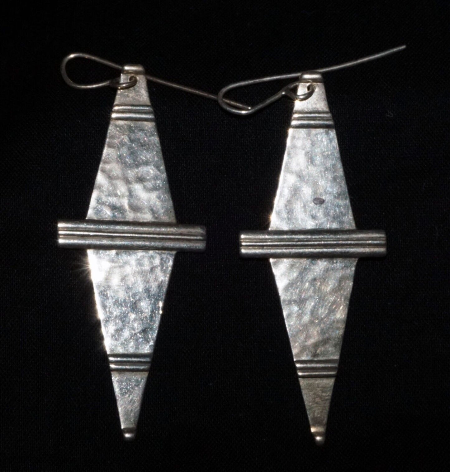 Hawaii Modernist Diamond Shaped Sterling Silver Earrings Stephen Geritz (WoJ)