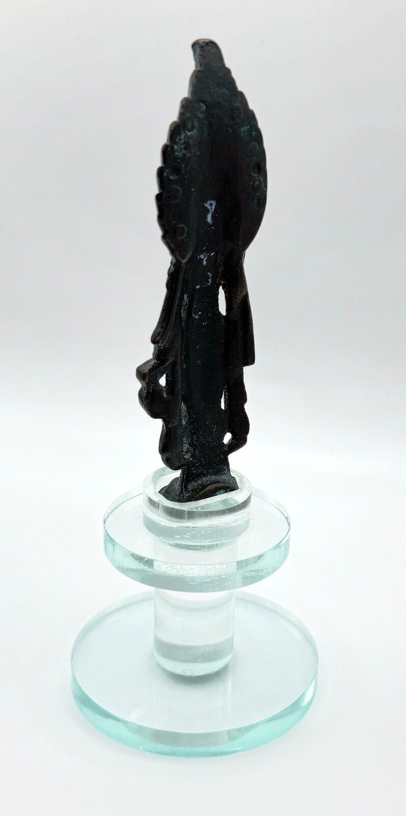 Vintage Bronze Southeast Asian Guanyin Sculpture w Flaming Mandoria (MiM)