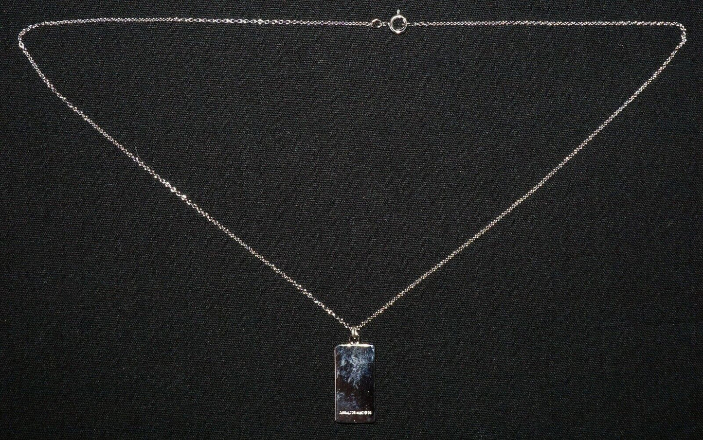 1974 Gibraltor Mint Sterling Silver 100 Grains Bar Pendant & Necklace (NiD)