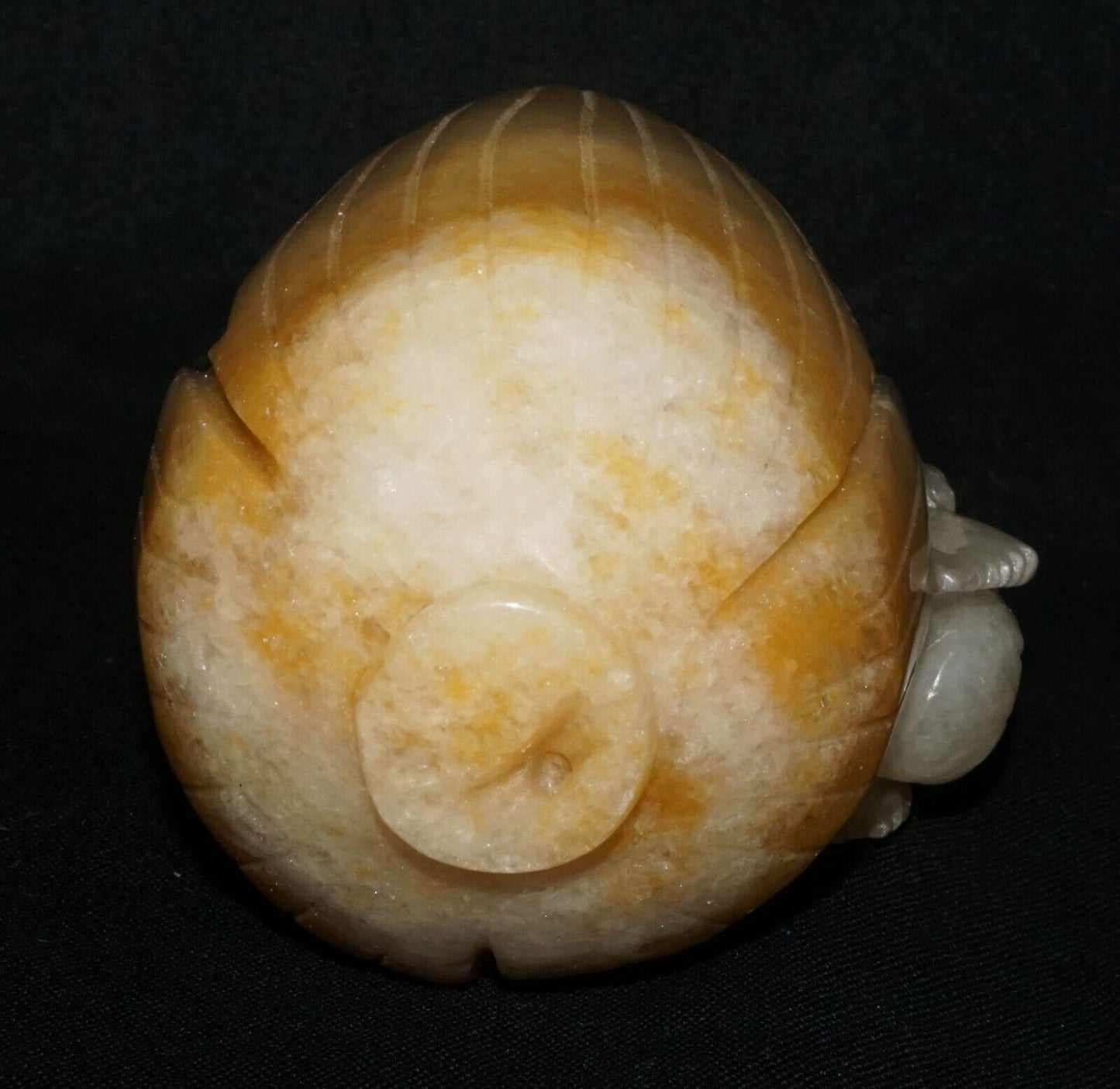 Vintage Chinese Heavy Jadeite Jade Corn & Spider Motif Snuff Bottle (LeS) G11