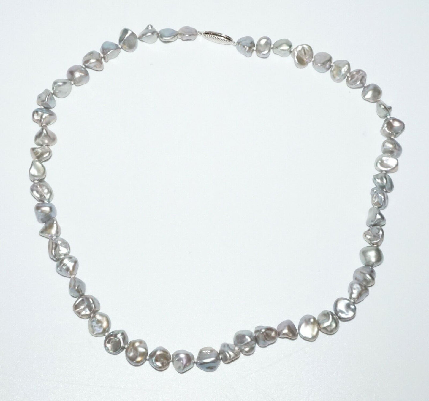 3Pc Multicolored Single Strand Pearl Necklaces w. Sterling silver Clasp(SaR)#452