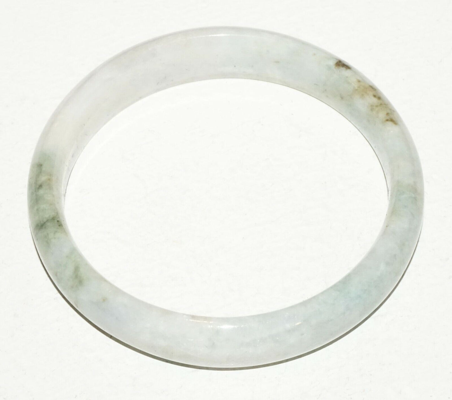 20C Chinese Off White & Green Jadeite Jade Bangle Bracelet (HaY)#15