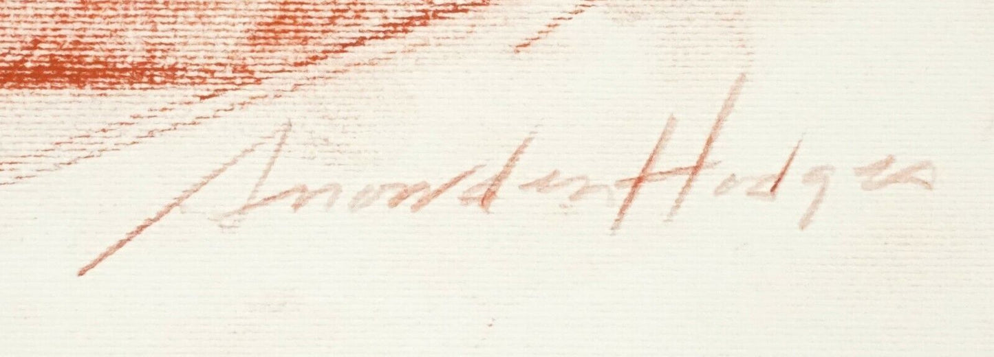 Hawaii Conte Crayon Drawing Seated Male Nude Back View Snowden Hodges (Sho)#40