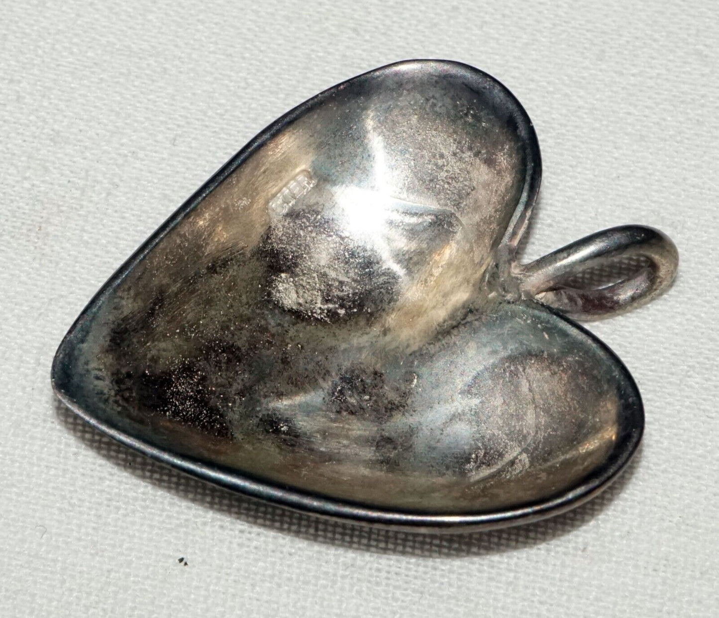Vintage Sterling Silver Heart Bowl Pendant (AHB