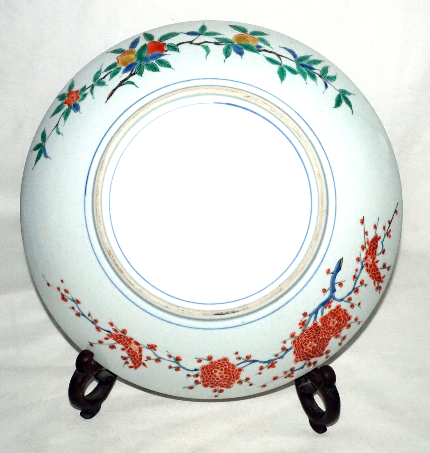 Japanese Meiji Kutani Ware Large Porcelain Plate w Monkey & Hairy Tortoise (FeH)