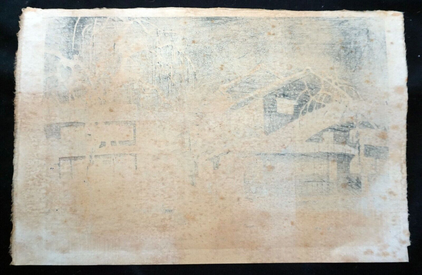 50s Japanese Woodblock Print Evening Snow at Kiyamachi by Kotozuka Eiichi (MoP)
