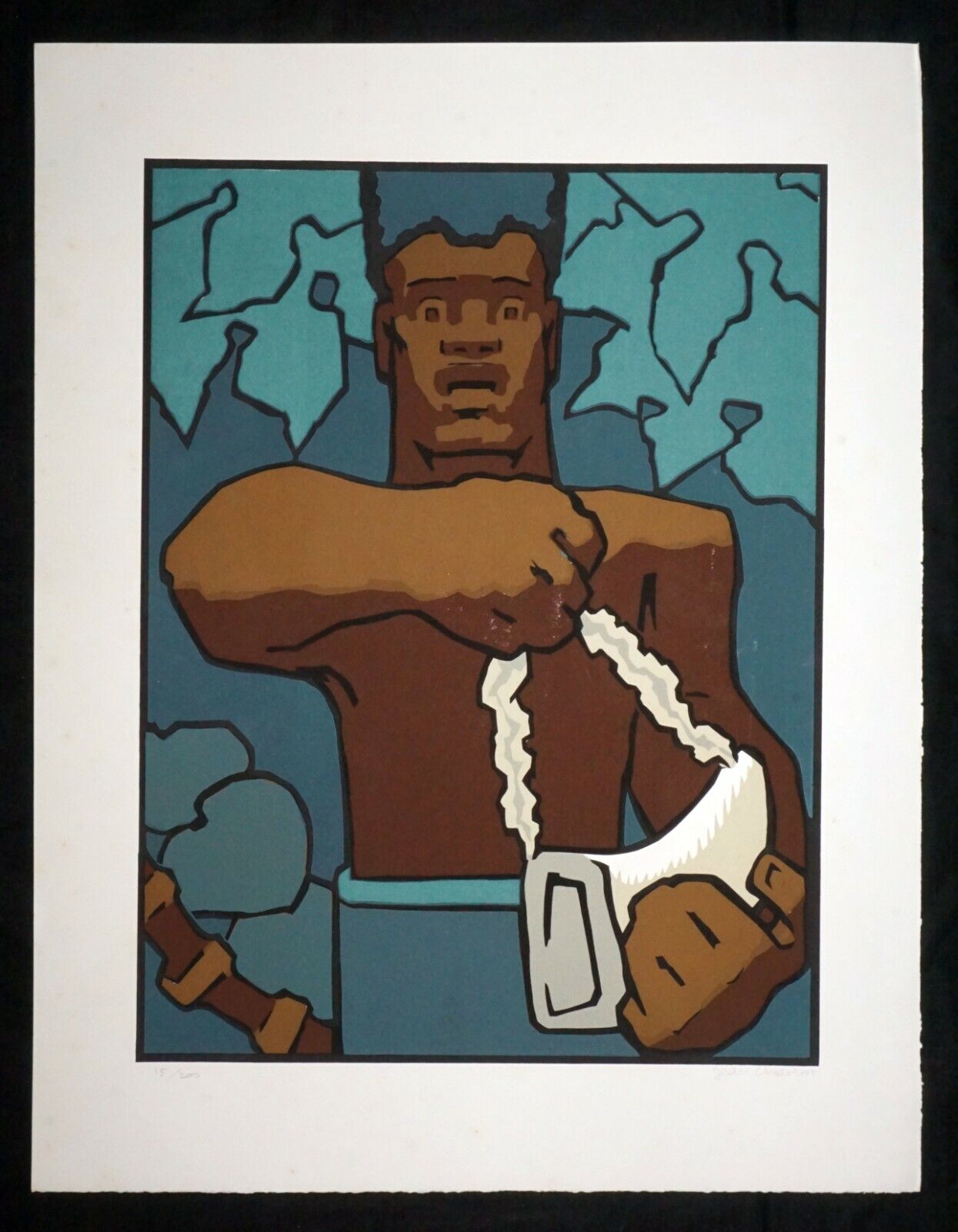 '73 Hawaii Fijian Print Presenting the Tabua by Jean Charlot (1898-1979)(Mod)