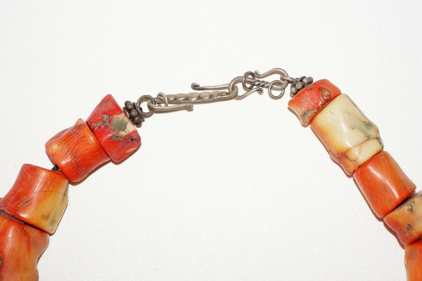 3x Vintage Chinese Red Coral & Glass Bead Choker Necklaces (***) F