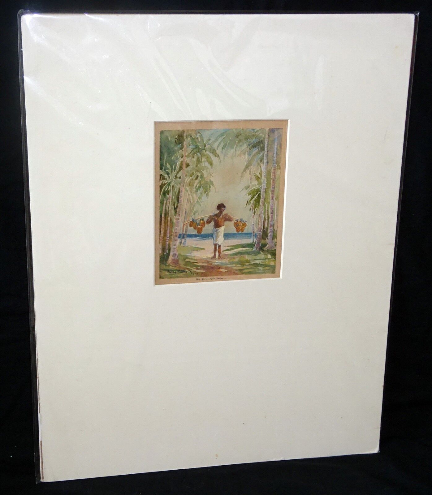 1930 Australia WC Painting "Pinapple Seller" by Hedley Parsons (1870-1960) (New)