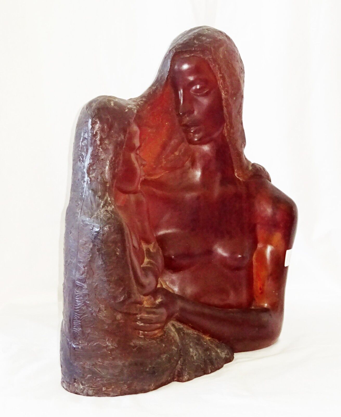 1940 Belgium Resin Sculpture "Mother & Child" by Helene Sardeau (1899-1968)(New)