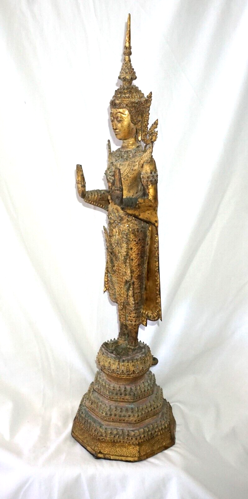 Antique Thai Antique Bronze Rattanakosin Buddha Statue (HiC)