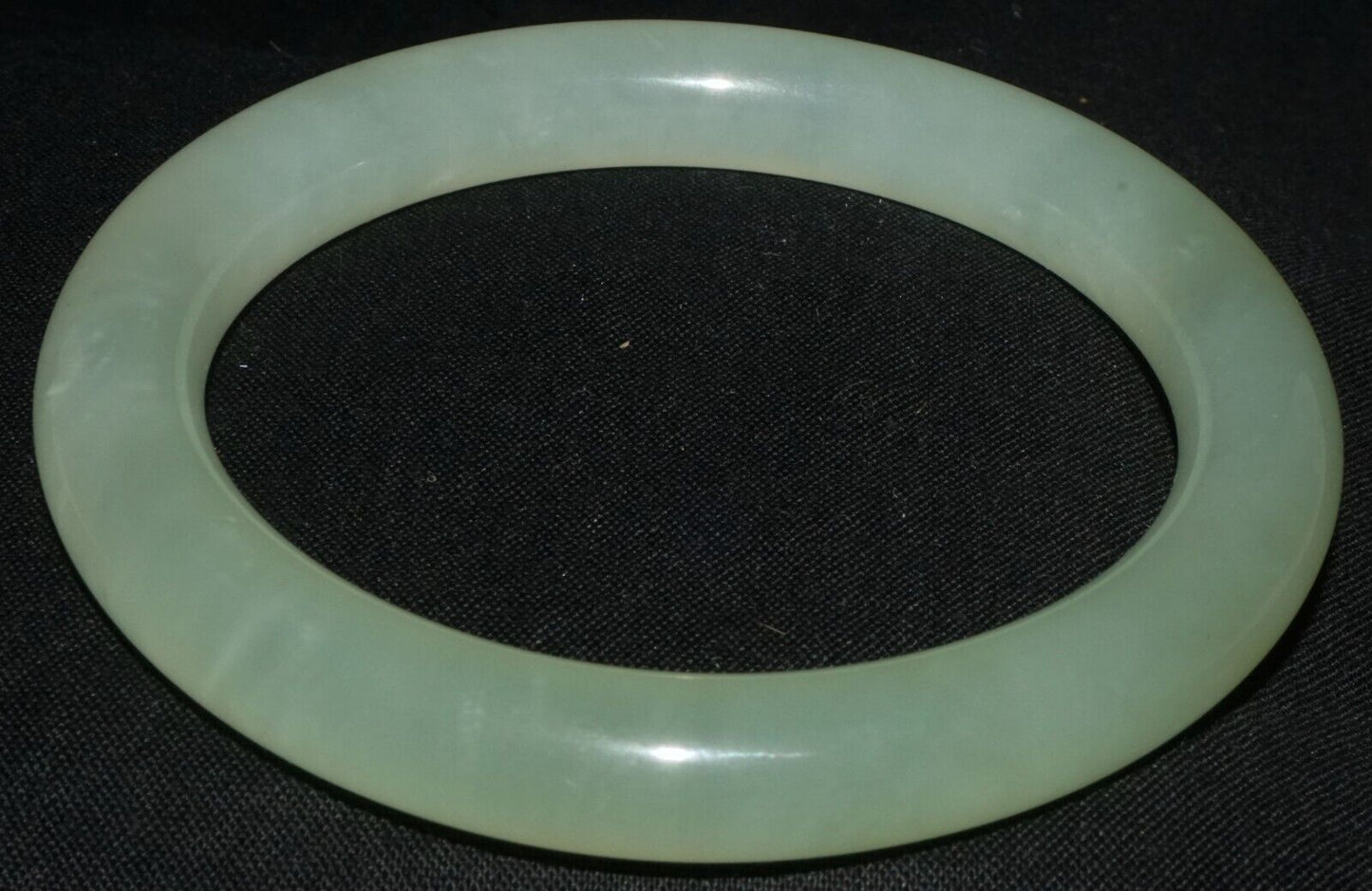 Vintage Chinese Semi Translucent Pale Green Glass Bangle Bracelet (LeS) B63