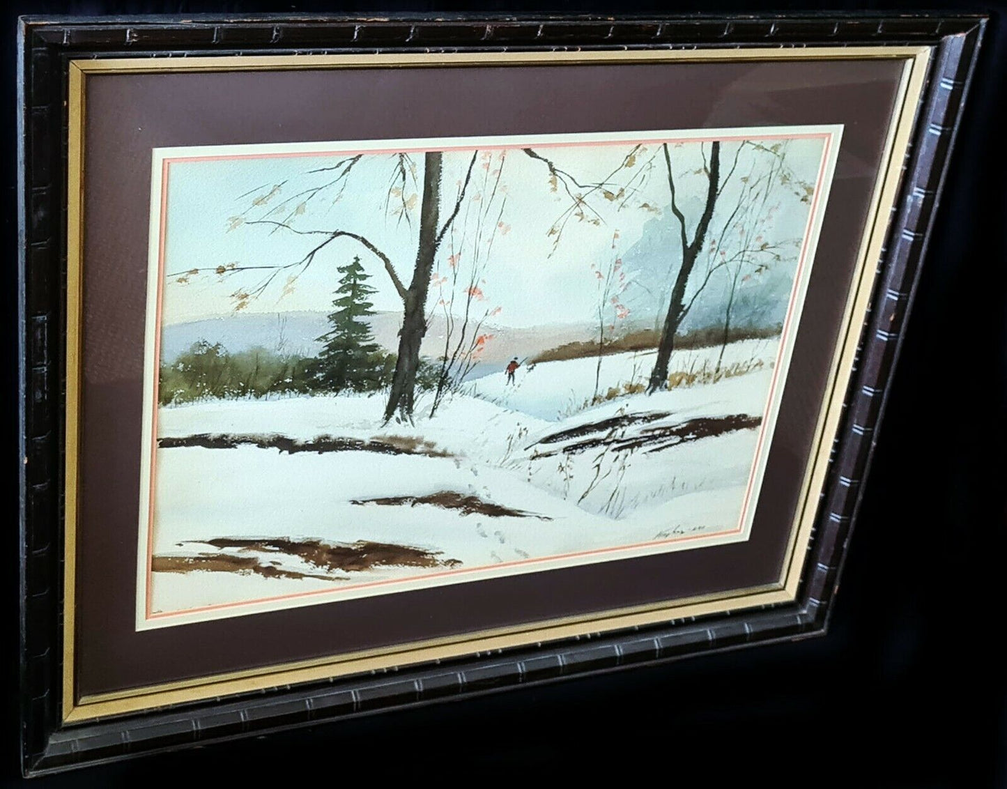 '80sUS Watercolor Painting Vermont Hunter Charles Ross Kinghan (1895-1984)(KiA)