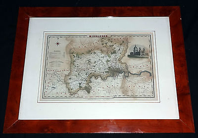 1835 BRITISH MAP of MIDDLESEX - PUBLISHED by PIGOT & Co. LONDON