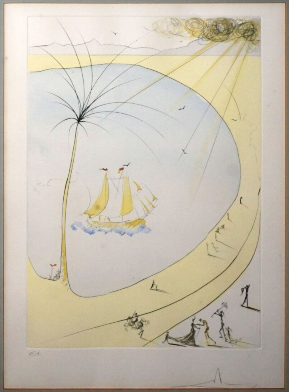 Etching w Hand Coloring -Art's Proof "Homage a Picasso" by Salvador Dali (HiC)