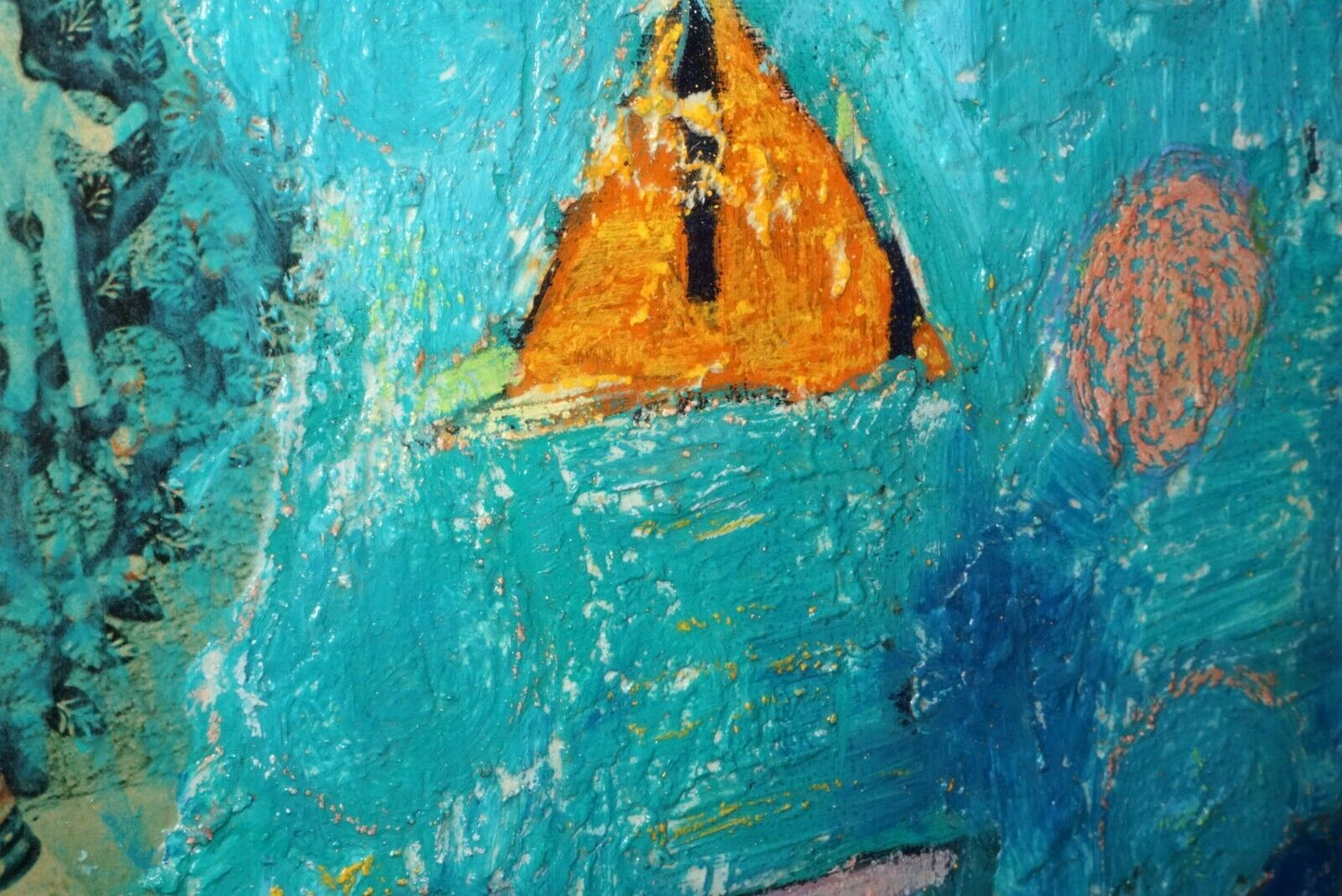 Mexican Mixed Media Painting Jester w. Adam & Eve by Oscar Bernal (b.1945)(NoN)