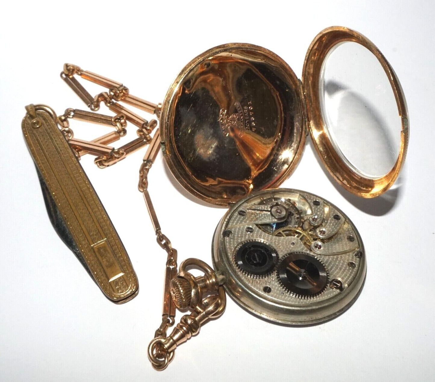 1912 Swiss Longines Pocket Watch Movement for Klee & Groh Rochester N.Y. (LeL)
