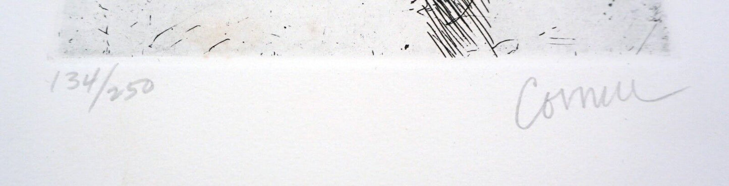 '60s California Etching Print "Male Portrait" by Thomas Cornell (1937-2012)(Mod)