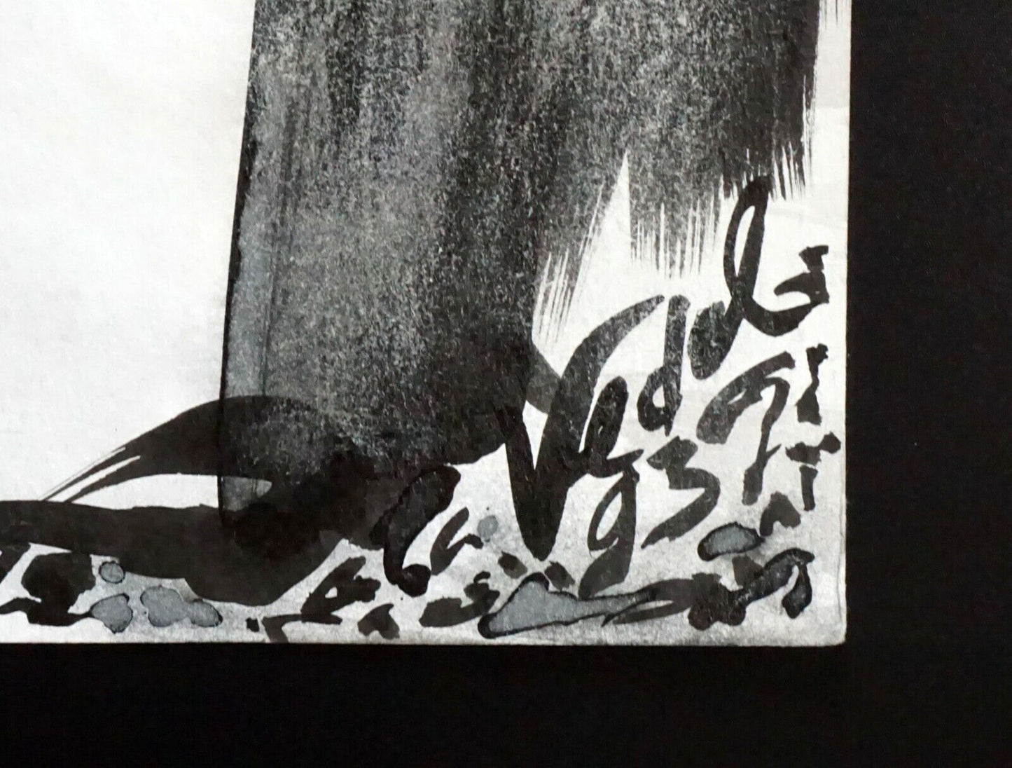 France Outsider Art Ink Painting Bald Figure Portrait by Claude Vedel (EtJ)#66