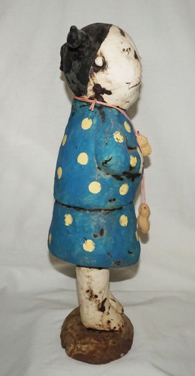 Contemp. Hawaii Pottery Sculpture Ponytail & Love Tattoo Girl by Jo Rowley (CuM)