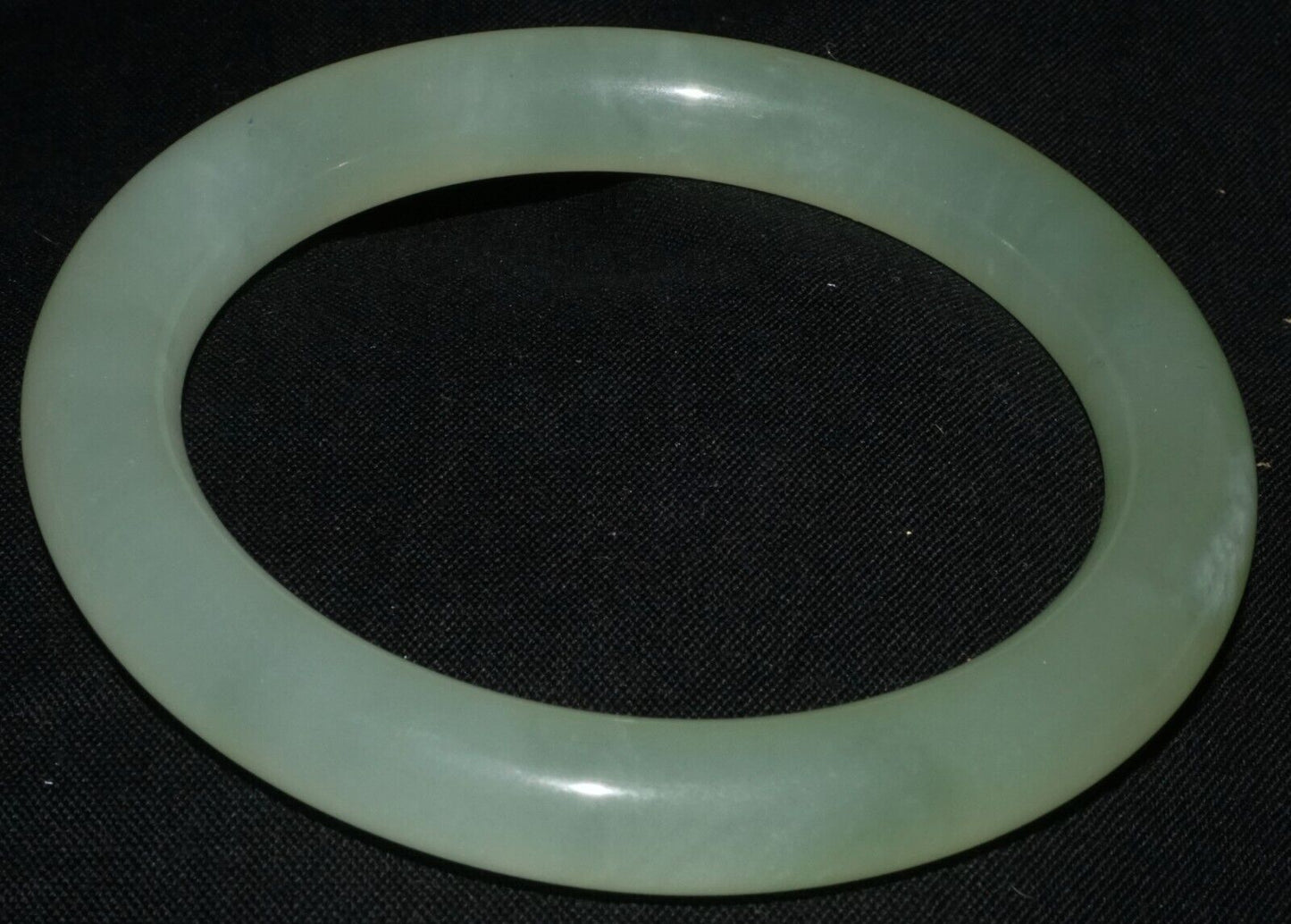 Vintage Chinese Semi Translucent Pale Green Glass Bangle Bracelet (LeS) B63