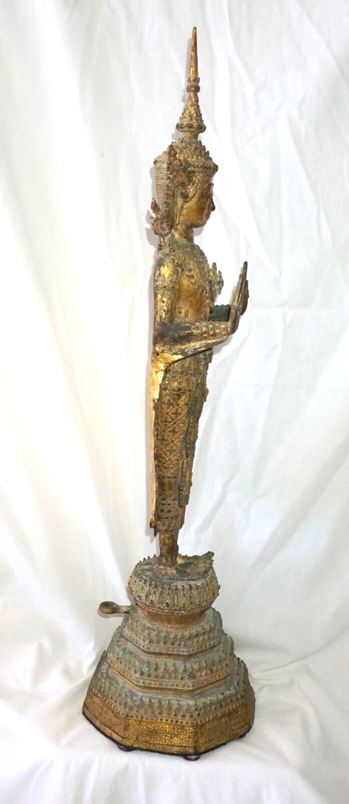 Antique Thai Antique Bronze Rattanakosin Buddha Statue (HiC)