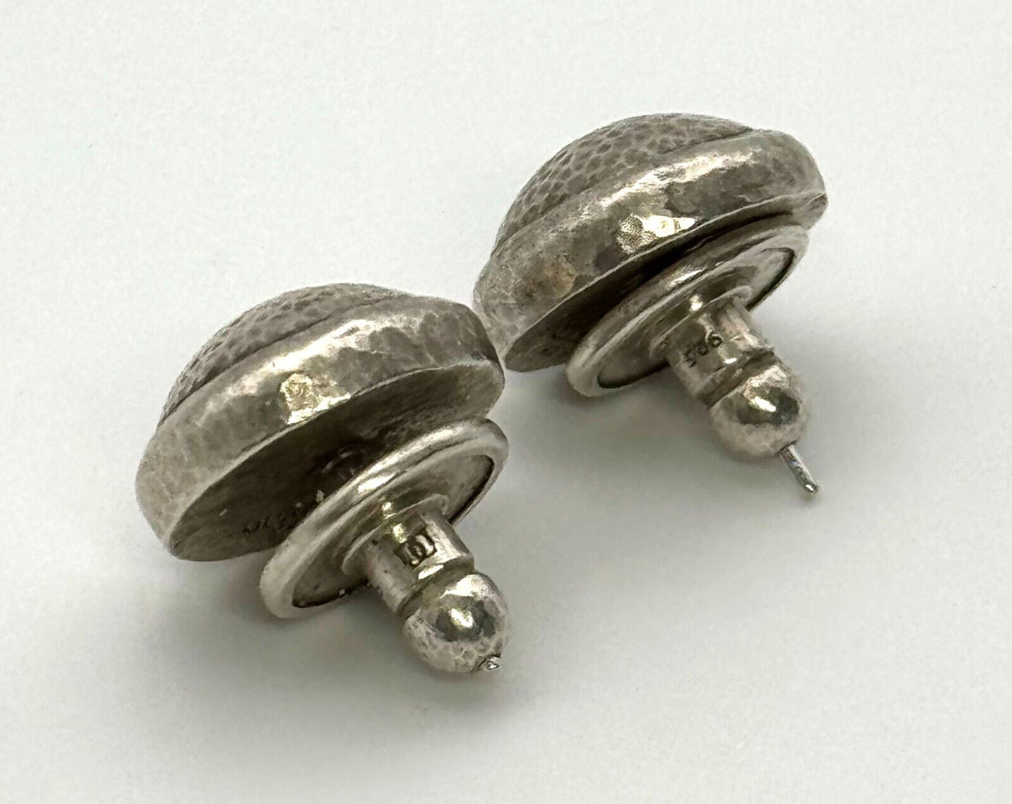 Vintage Sterling Silver 925 Gurhan Hammered Domed Stud Earrings (KnK)