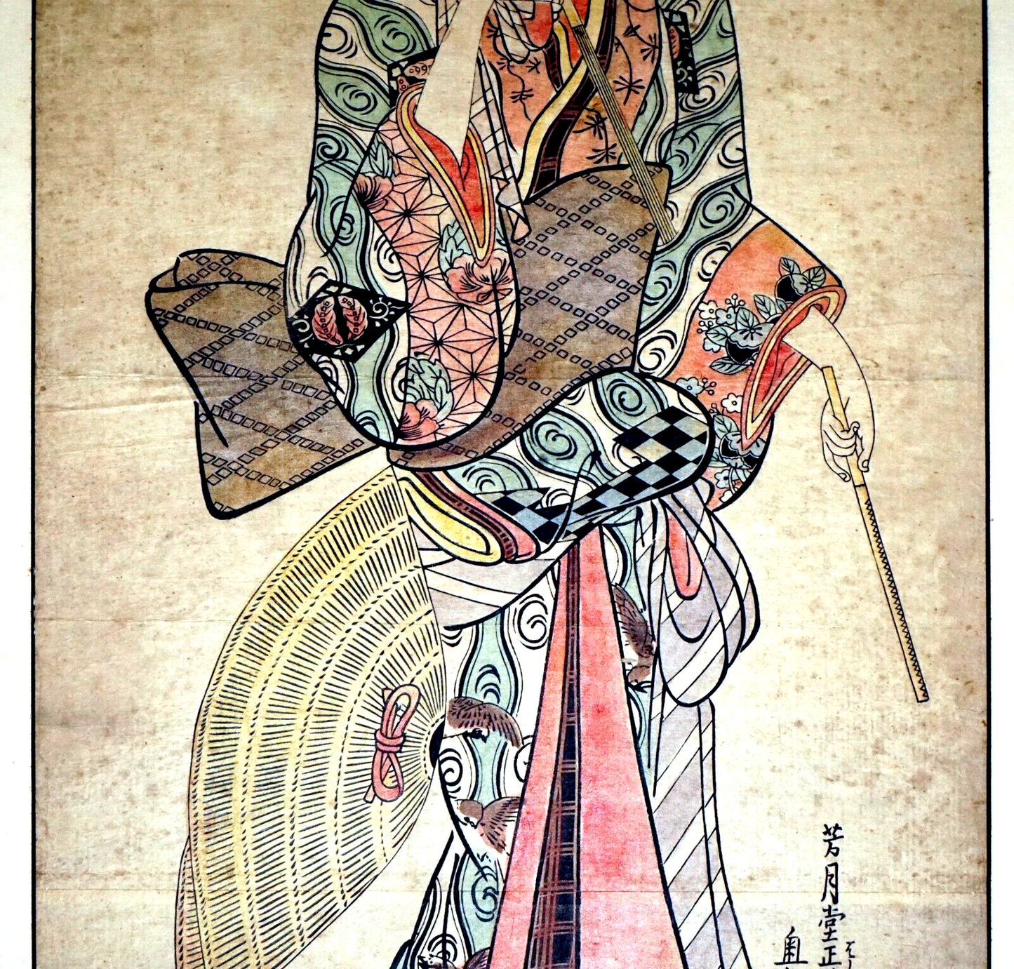 1740 Japanese Woodblock Print Actor Onoe Kikugoro by Okumura Masanobu (LLA)