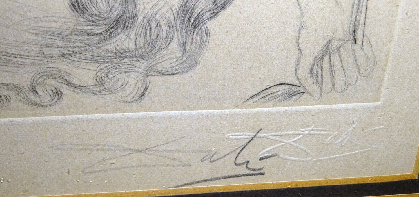 1969 Spanish Etching Print 20/50 Femme a la Chaussure by Salvador Dali (CuM)