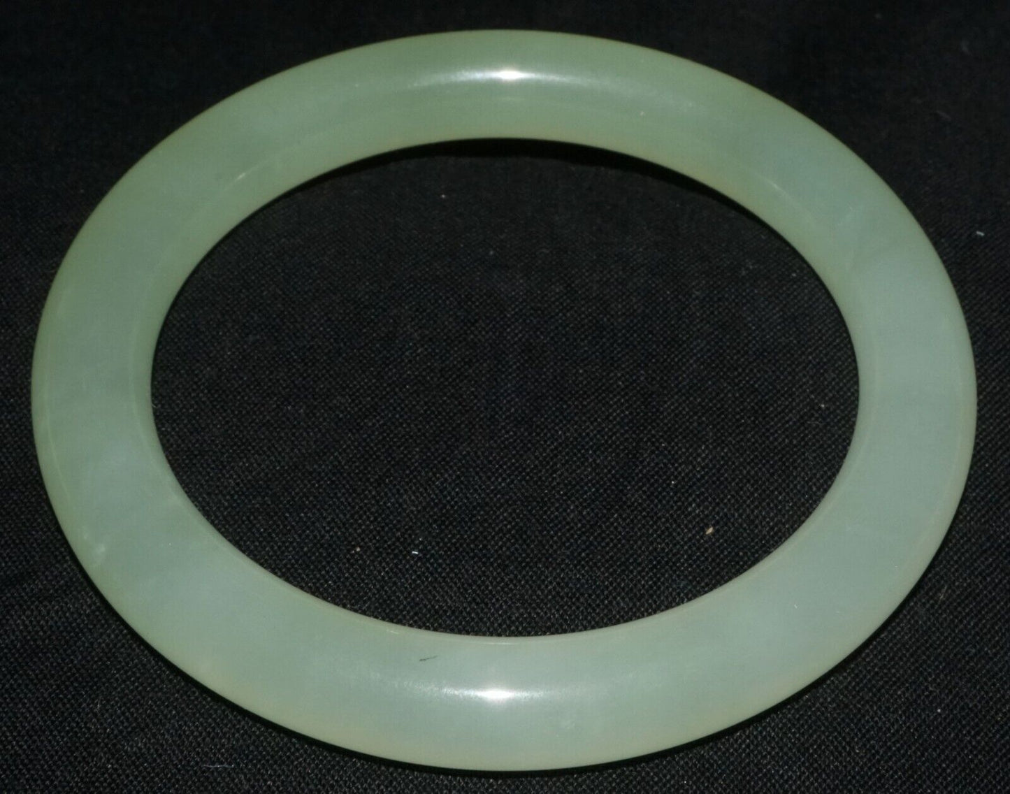Vintage Chinese Semi Translucent Pale Green Glass Bangle Bracelet (LeS) B63