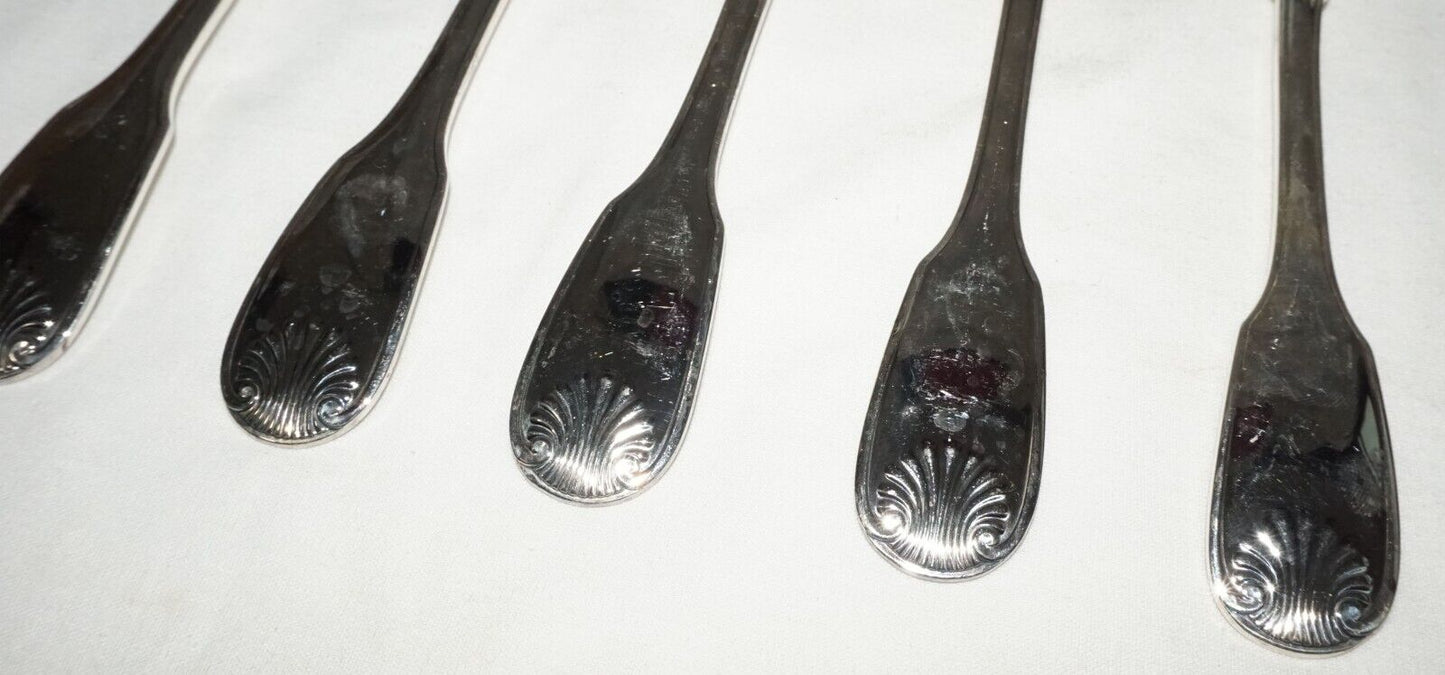 6Pc France Silver Plated Large Spoon Lot Shell Vendome Pat Christofle (NiC) L7