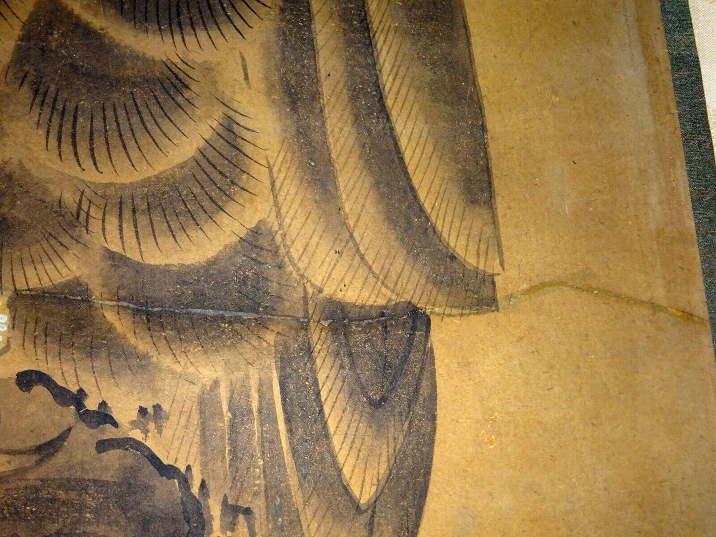 1850s Japanese Scroll Painting of a "Hawk Bird of Prey" from Samurai House (Fuj)