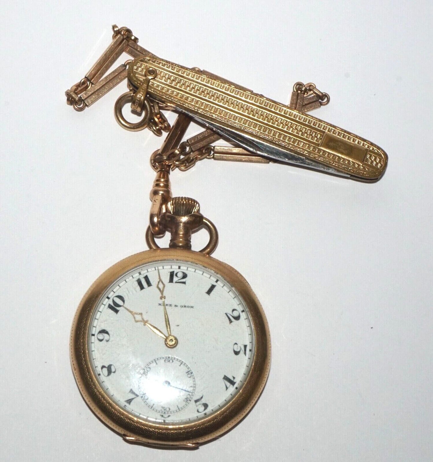 1912 Swiss Longines Pocket Watch Movement for Klee & Groh Rochester N.Y. (LeL)