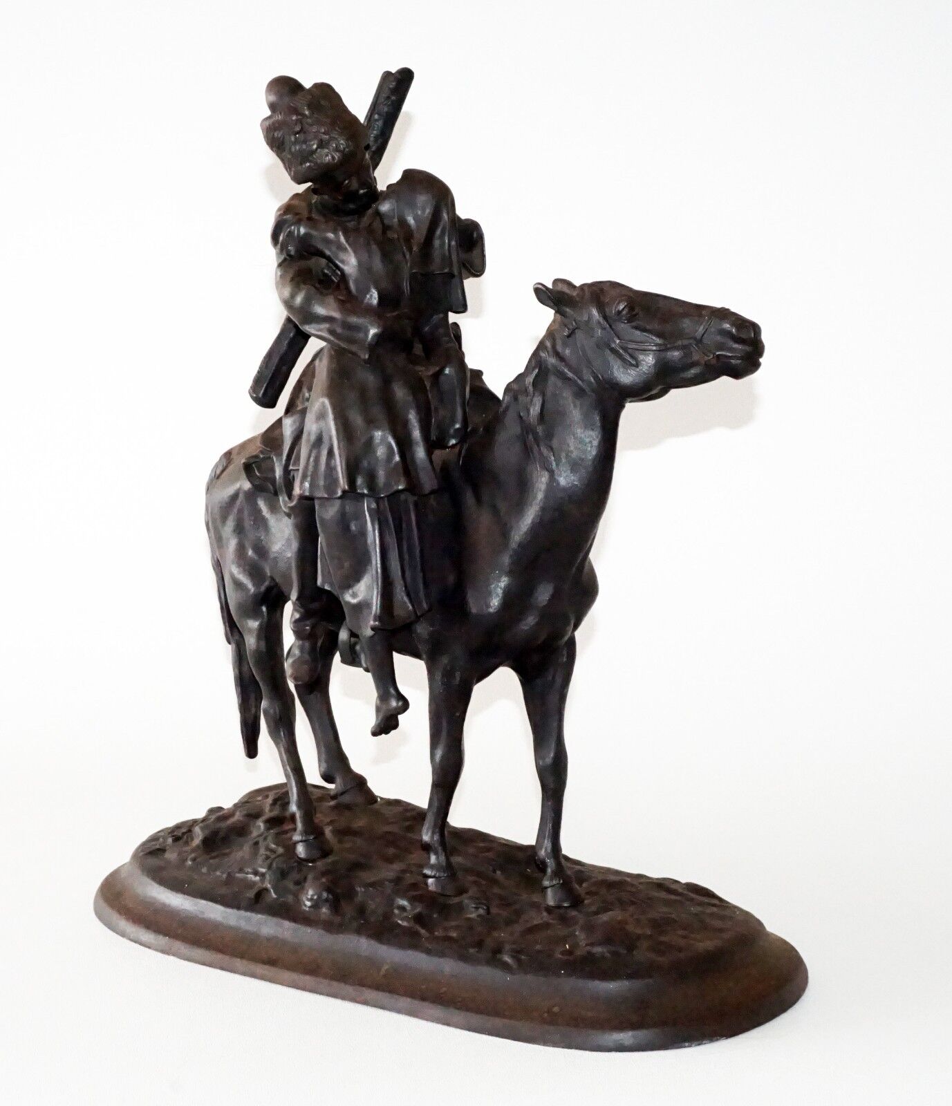1908 Russian Pot Metal Sculpture "The Cossack Farewell" by E. A. Lanceray (***