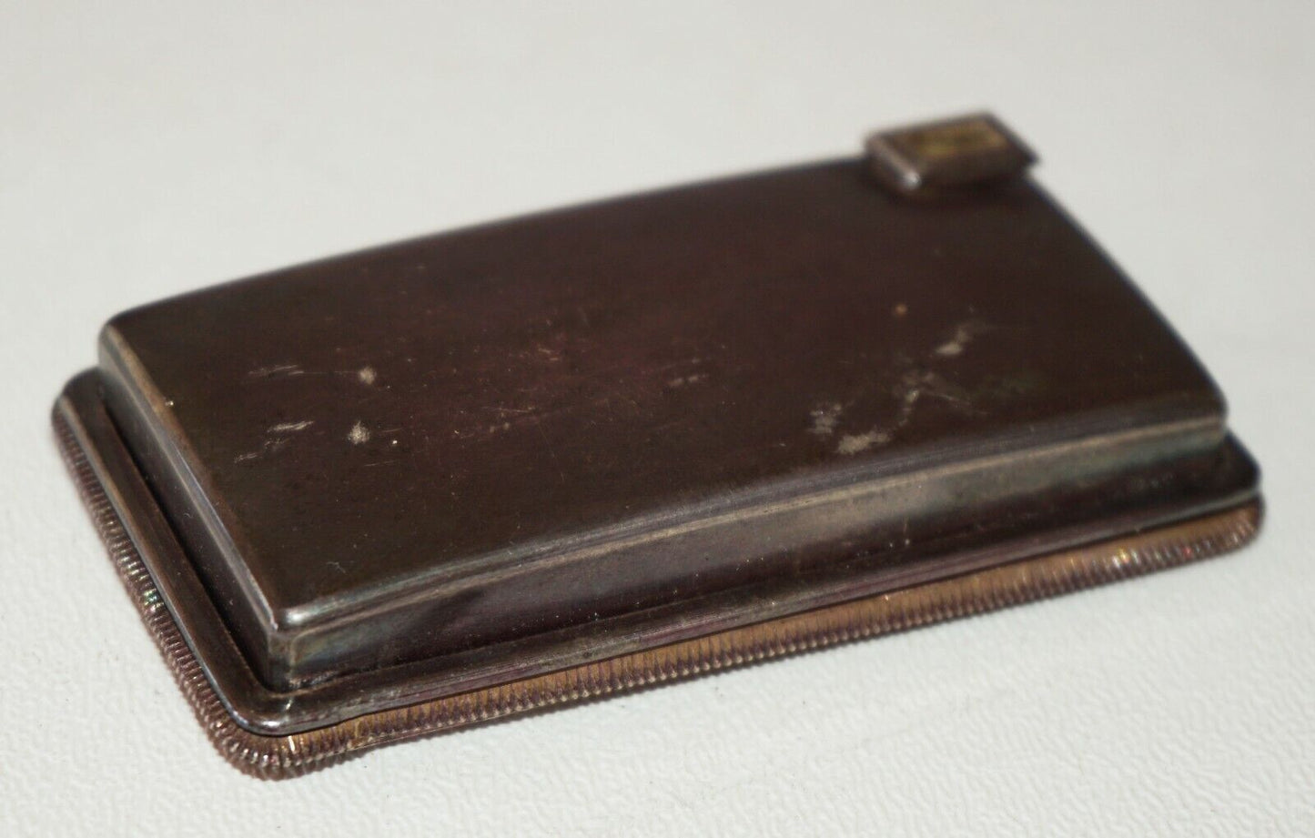 Antique Japanese Unmarked Silver Rectangular Water Dropper & Frame (NiT)