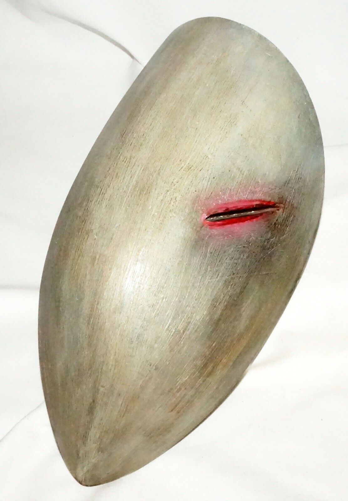 Vintage Modern Heavy Metal Abstract One-Eyed Mask Wall Sculpture unsigned (AHB)