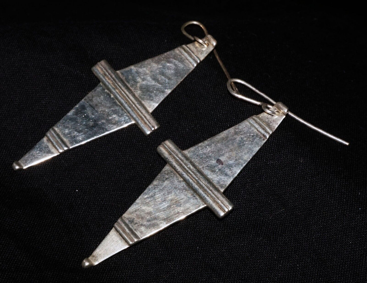 Hawaii Modernist Diamond Shaped Sterling Silver Earrings Stephen Geritz (WoJ)